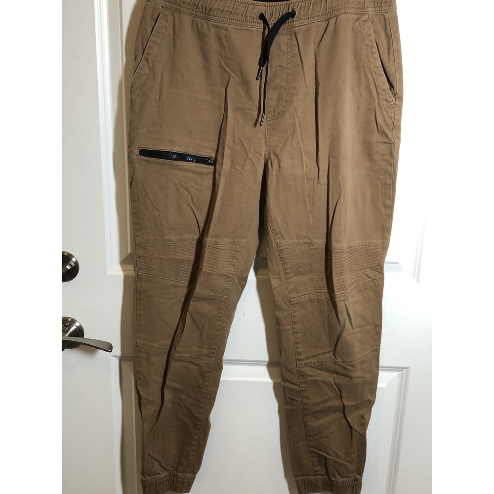 PLUGG Pants Mens 32x34 Tan Cargo Jogger Skater Grunge Baggy Street Utility Y2K